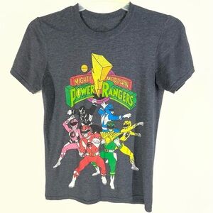 Mighty Morphin Power Rangers Graphic T-Shirt Gray | Size Tag Missing